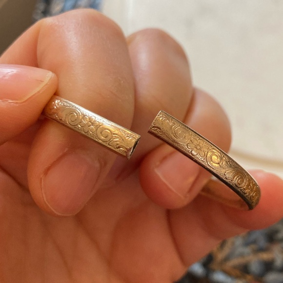 Antique Victorian Child’s Bracelet Engraved Floral Gold-Filled, Needs Repair - Picture 2 of 9